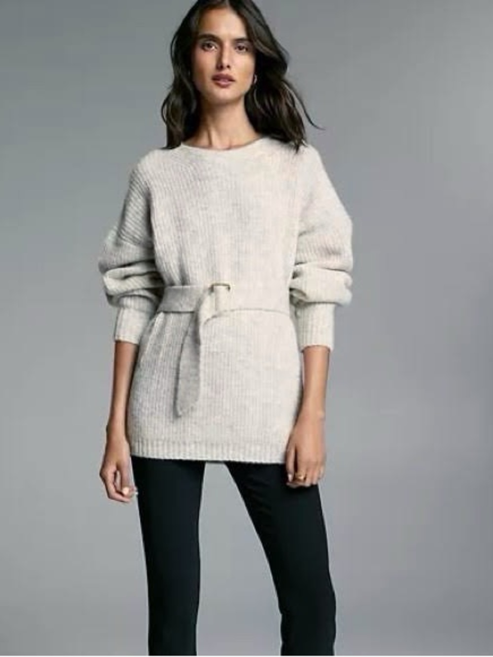 The Group Babaton Alpaca Blend Gaudi Sweater in Silver Heather Birch Size S